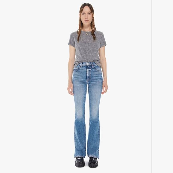 Mother The Weekender Heel High Waisted Flare Jeans In Belle De Jour Size 34 NWT - Picture 1 of 15